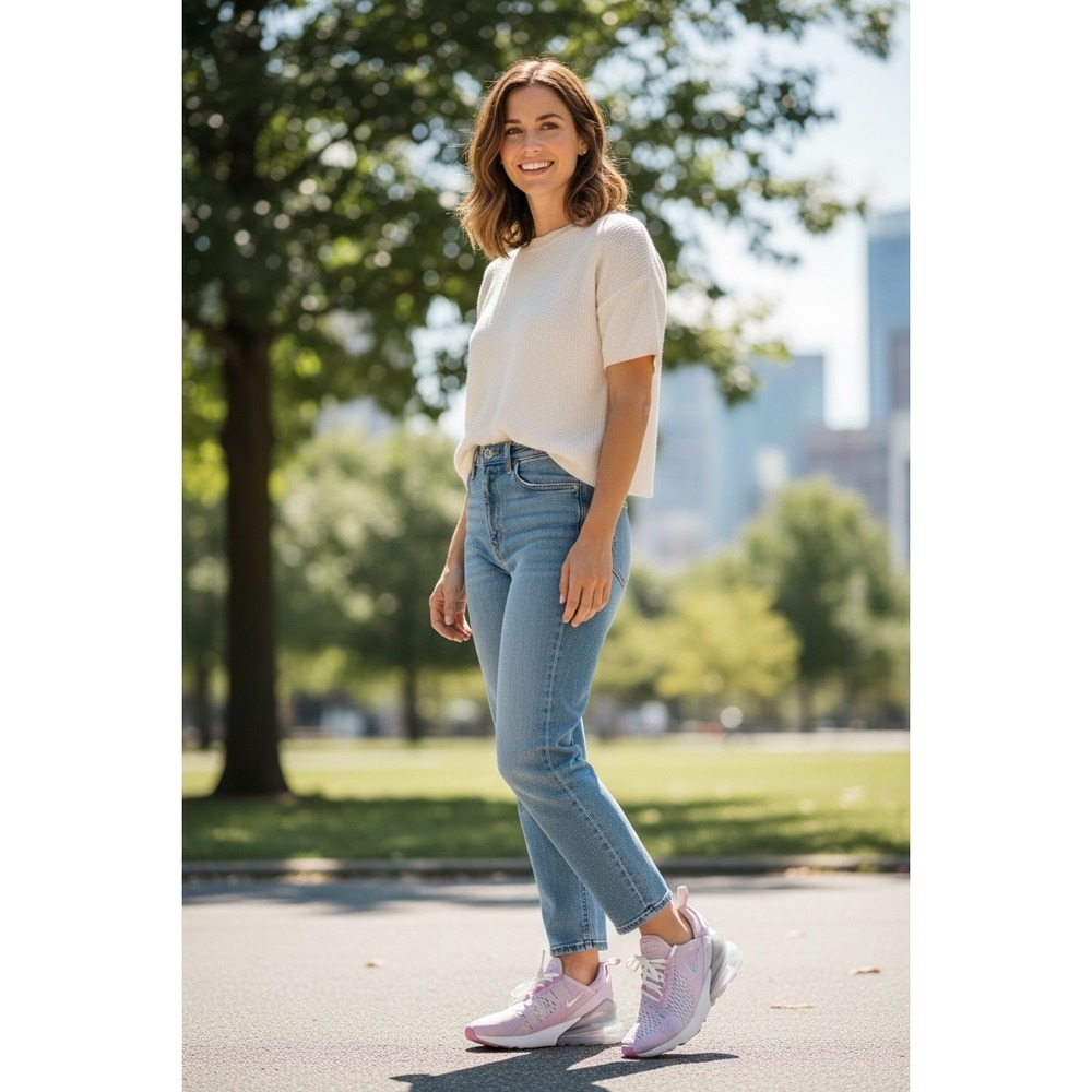 New Nike Air Max 270 Youth Lavender Silver Running Shoes Size 7Y 8.5 Women's